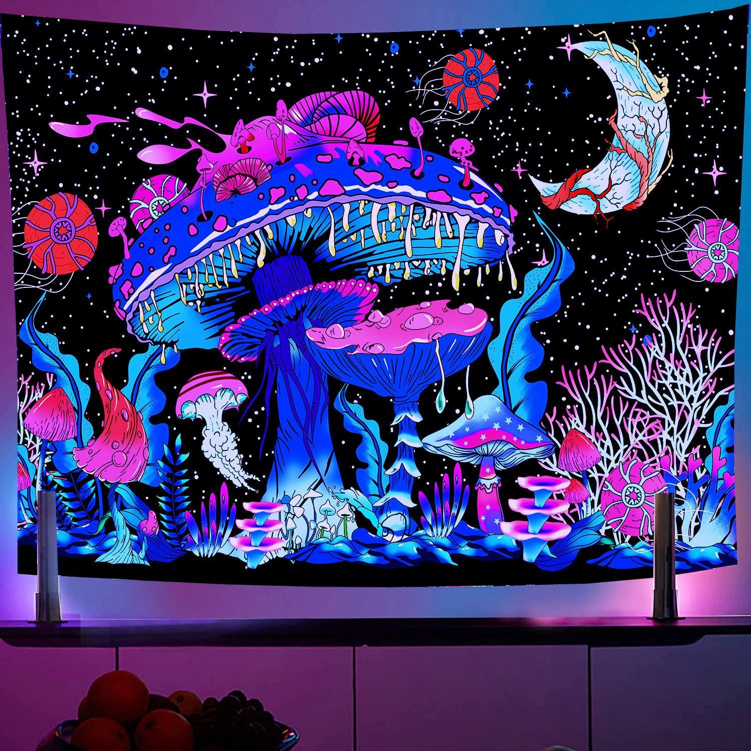 Wholesale Polyester Wall Violet Decoration Fabric Hanging Cloth Tapestry Room Backdrop Fabric